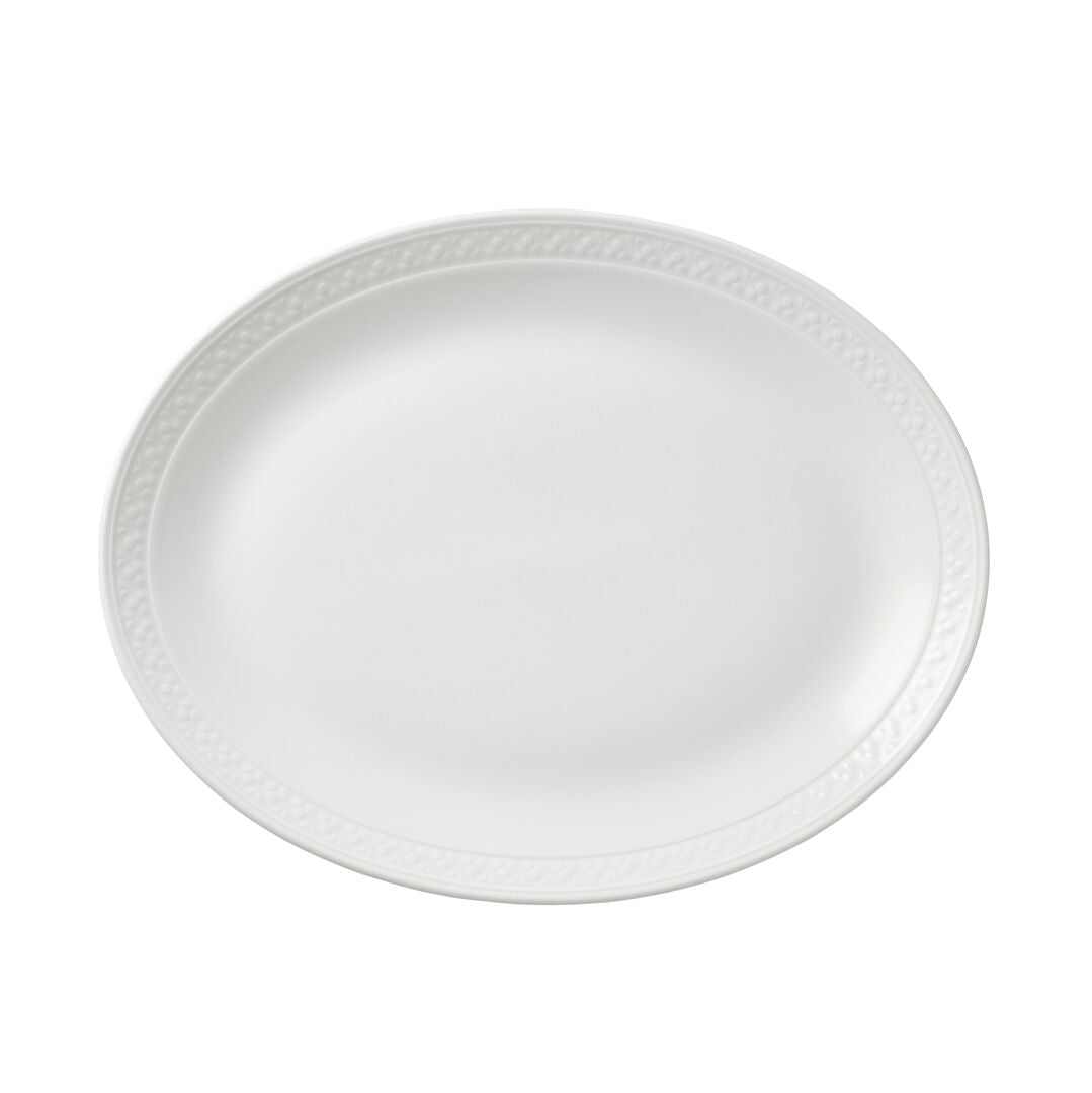 Bead Accent Oval Coupe Plate 34.25cm (13 1/2")