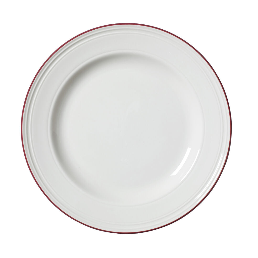 Bead Maroon Band Plate 25.5cm (10")