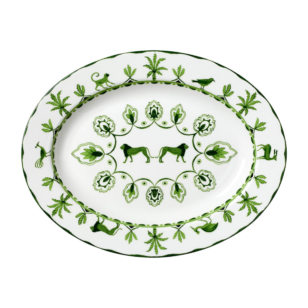 Sultan's Garden Green Misc Oval Tray 36.5 x 27.5cm (14 1/2 x 11")