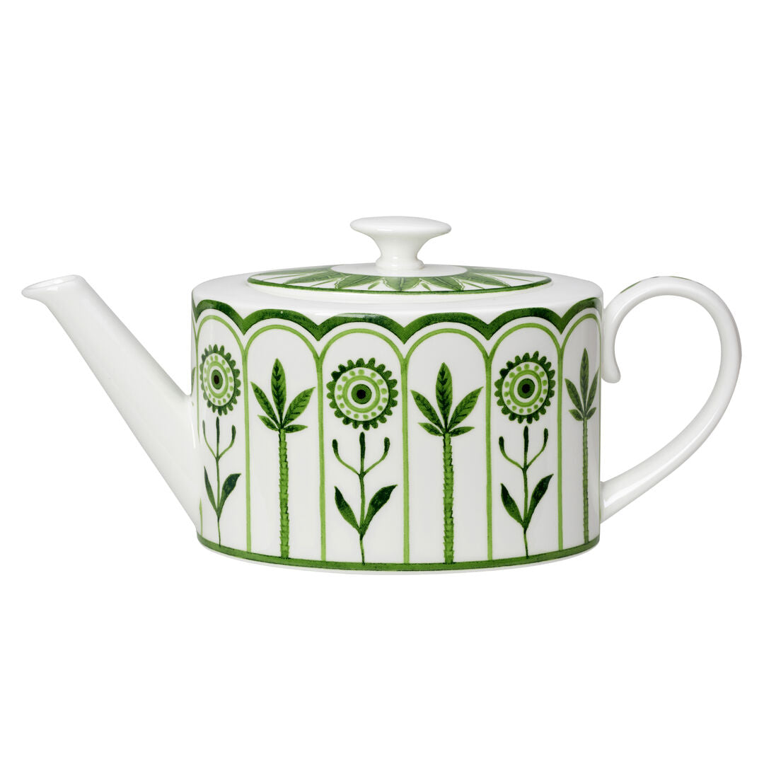 Sultan's Garden Green Coupe 2 Cup Oval Teapot 10cm 55cl (4" 19 1/3oz)