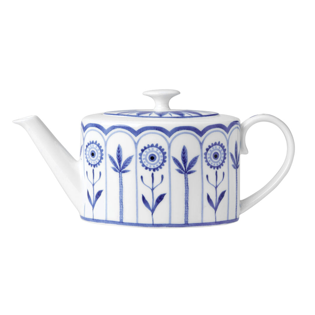 Sultan's Garden Blue Coupe 2 Cup Oval Teapot 10cm 55cl (4" 19 1/3oz)