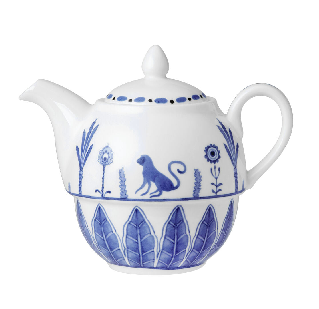 Sultan's Garden Blue Coupe Tea For One Teapot 12.4cm 46cl (5" 16 8/9oz)