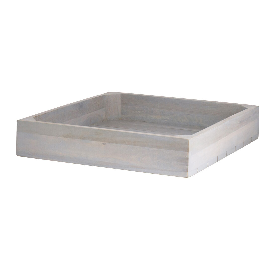Fusion Grey Wash Wood Flat Basket 35.6cm (14")