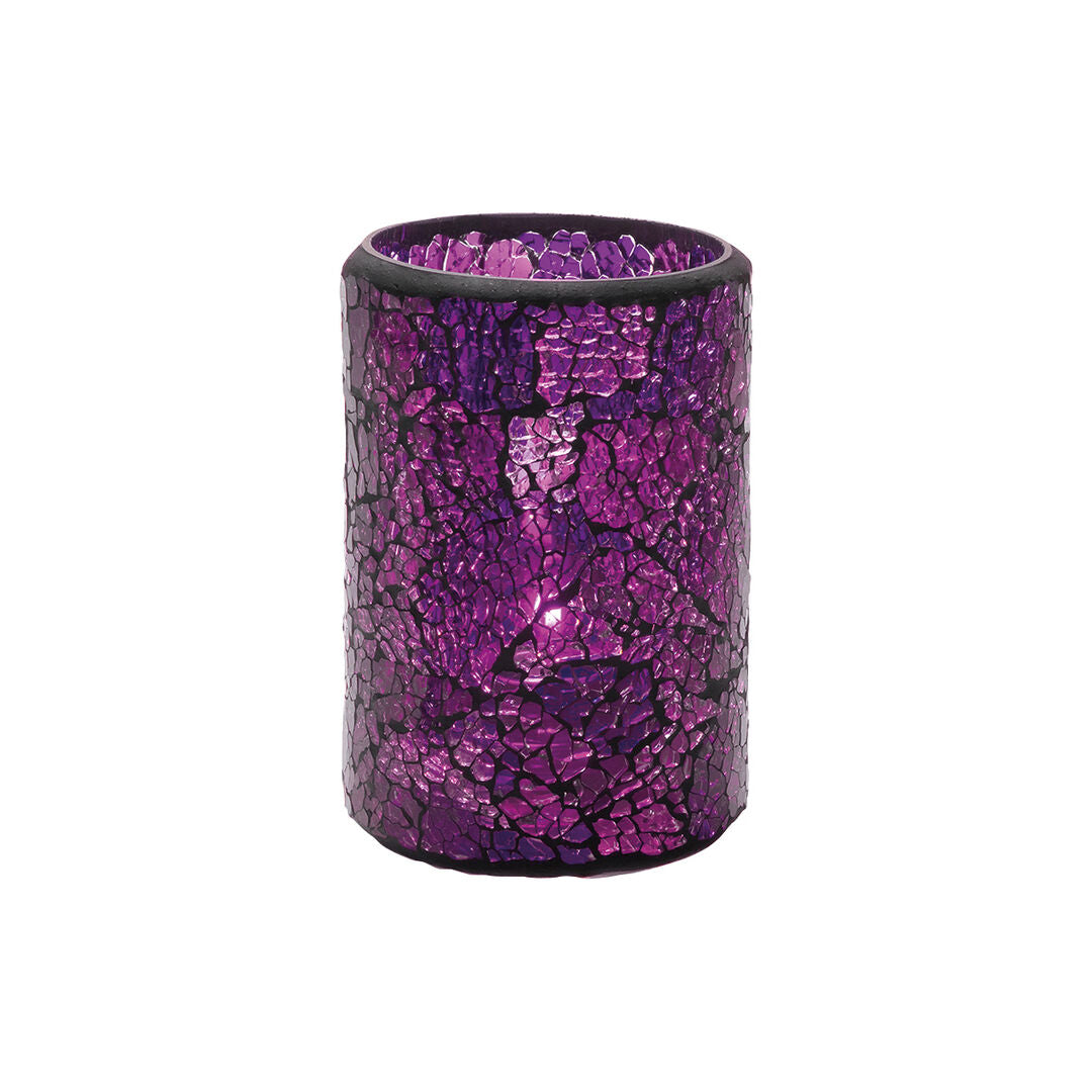 Crackle Blue & Purple Glass Cylinder Lamp 8 x 11.4cm (3 1/8 x 4 1/2")