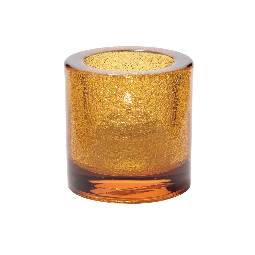 Thick Round Amber Jewel Tealight 7 x 7.3cm (2 3/4 x 2 4/5")