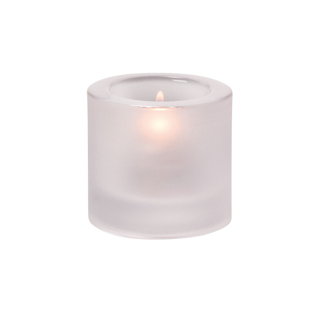 Thick Round Satin Crystal Tealight 7 x 7.3cm (2 3/4 x 2 4/5")
