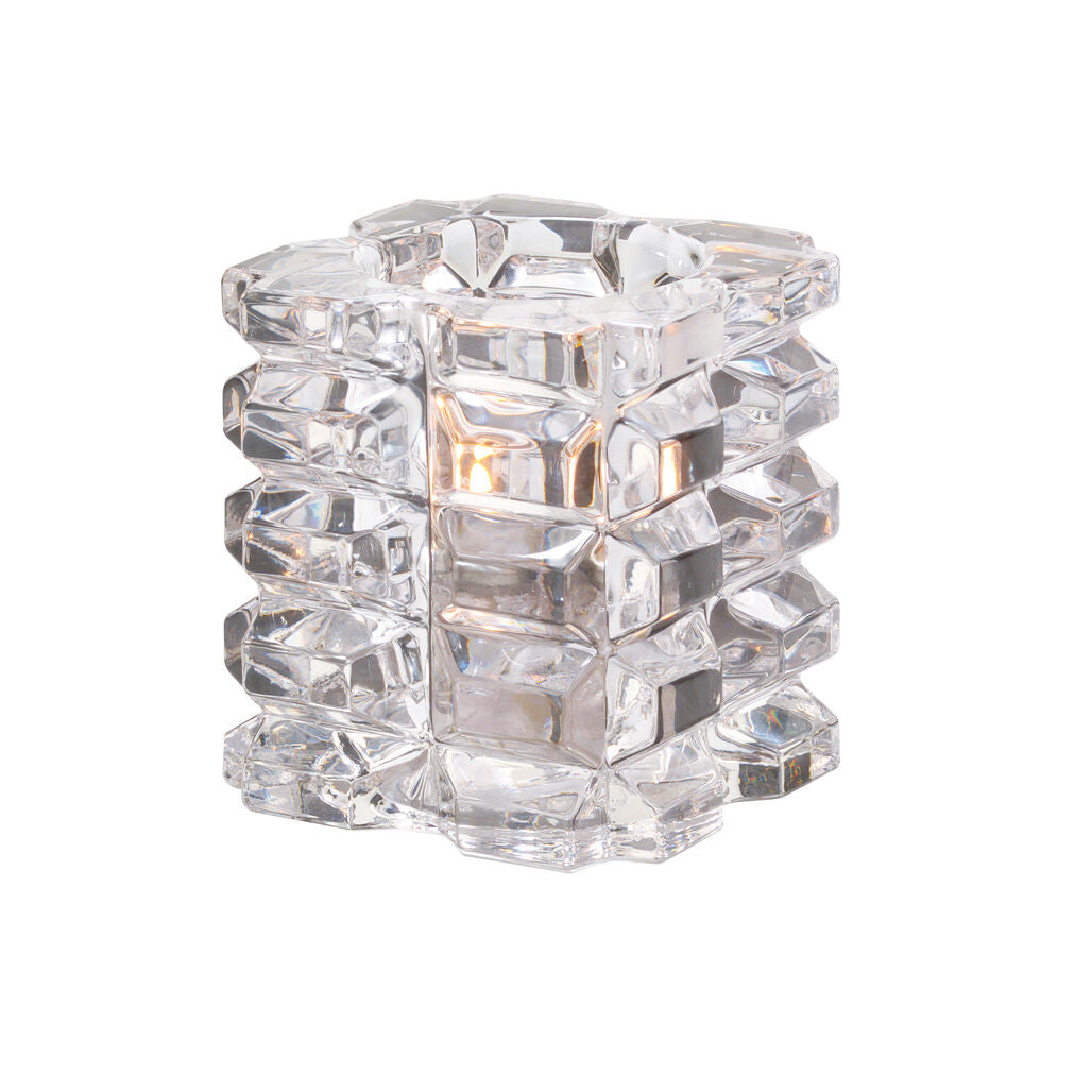 Faceted Cube Clear Glass Votive 7.6 x 8.3cm (3 x 3 1/4")