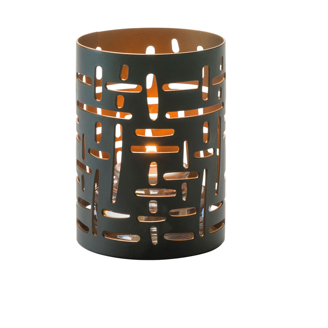 Data Black & Gold Metal Votive 6 x 8.6cm (2 3/8 x 3 3/8")