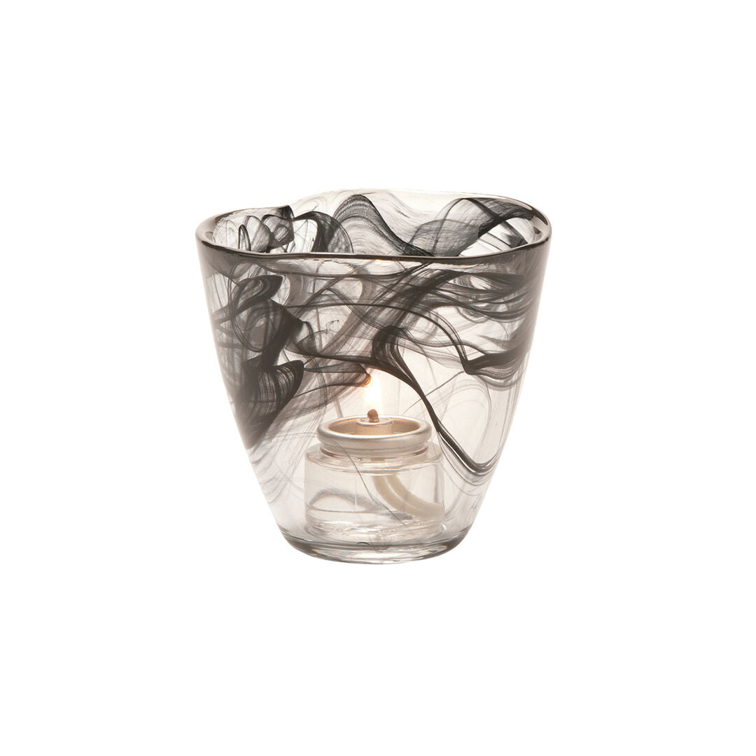 Wysp Black Glass Votive 9.5 x 8.9cm (3 3/4 x 3 1/2")