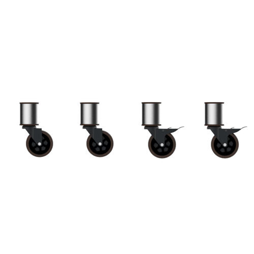 Mogogo Modular 4" Casters (4pcs 2 w/ Stoppers and 2 Without) Black Rim