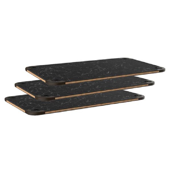Roll'n Marble Black Set of 3 BHP Panels For Service Cart