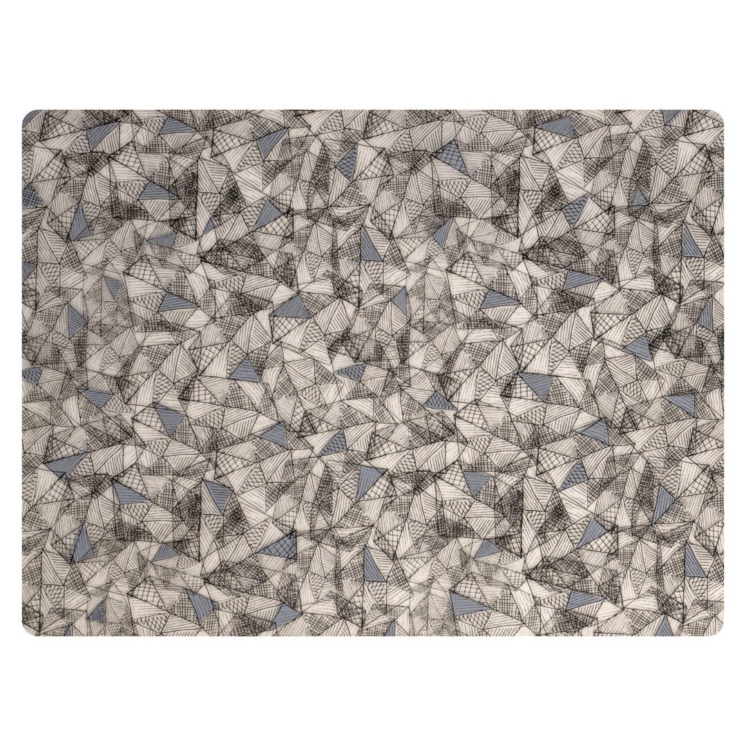Modern Twist Hatch Black Grey Silicone Placemat 30.5 x 40.6cm (12 x 16")